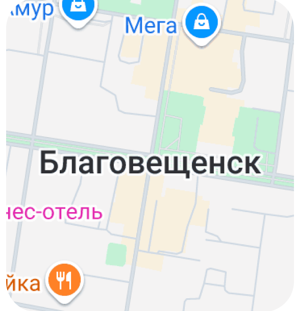 Карта Благовещенска — расположение ЖК «Тепличный»